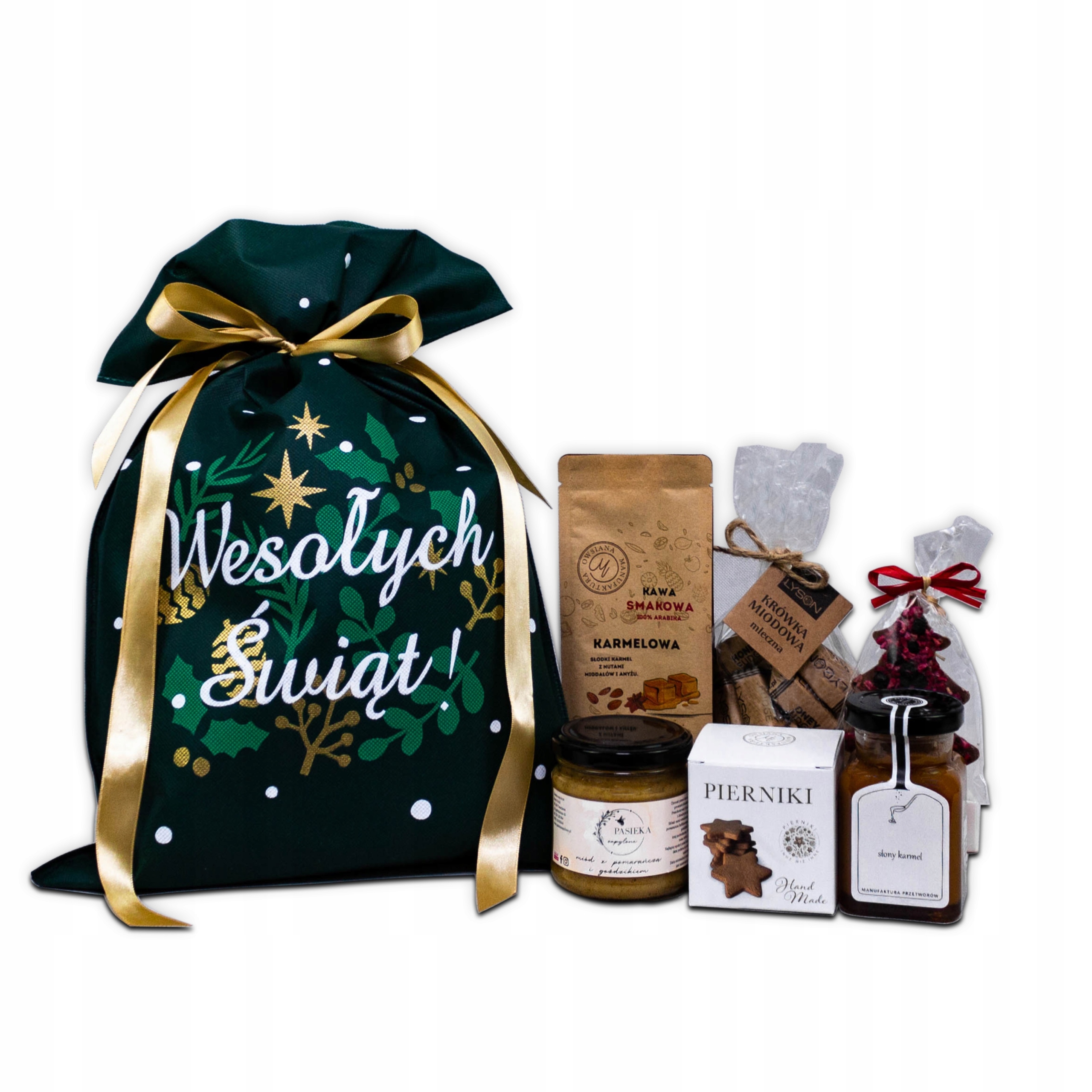 Levně Vánoční Dárková sada , Taška sladkostí káva , med, sladkosti