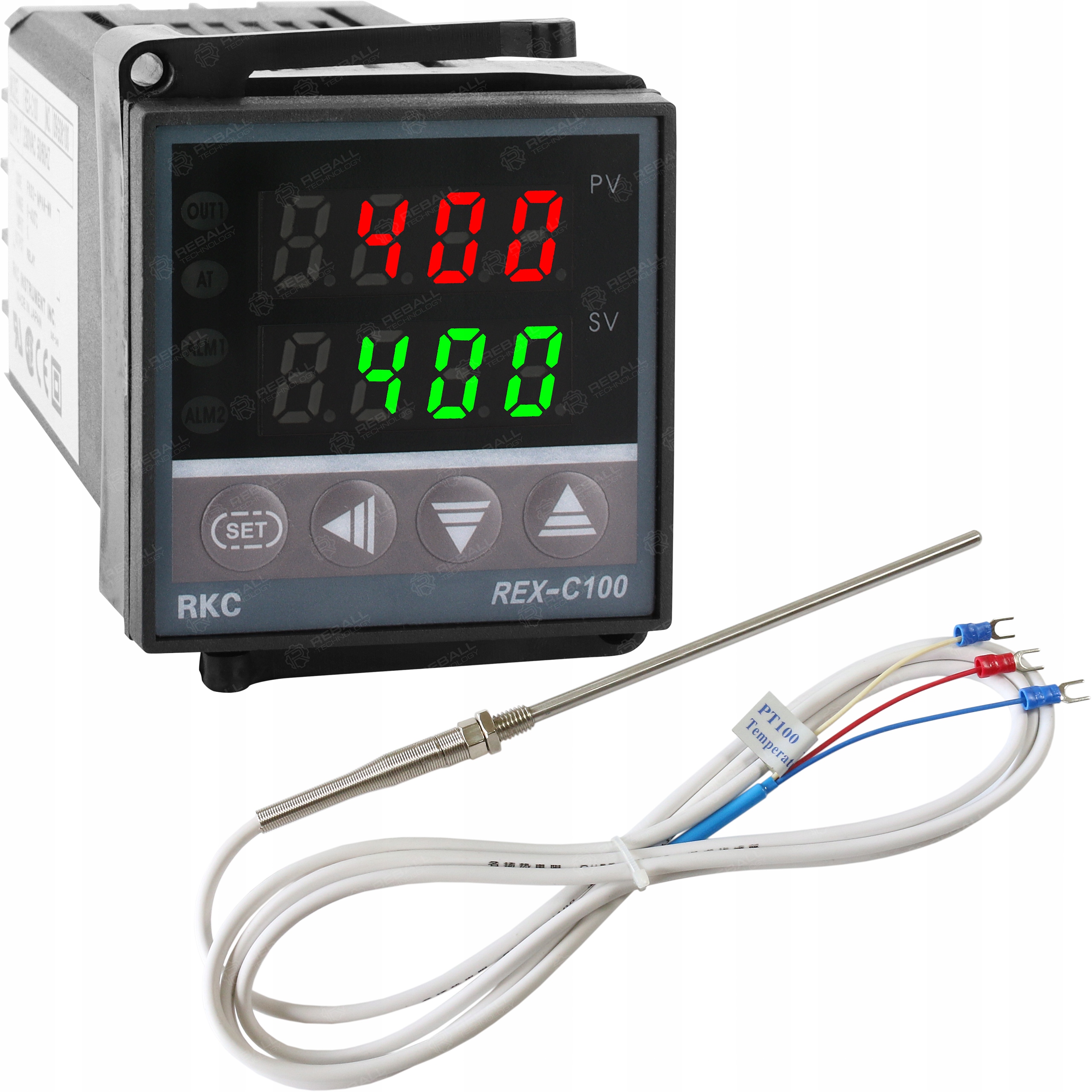 Regulátor Teploty Ovladač Rex C100+DLOUHÝ Senzor PT100 M8 5x150 3 Pin