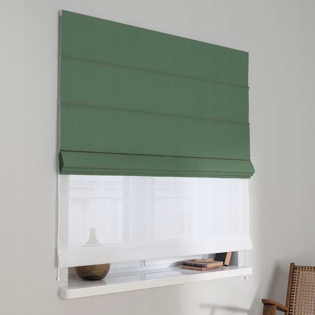 Hotová rímska roleta Duo 160 x 170 cm zelená