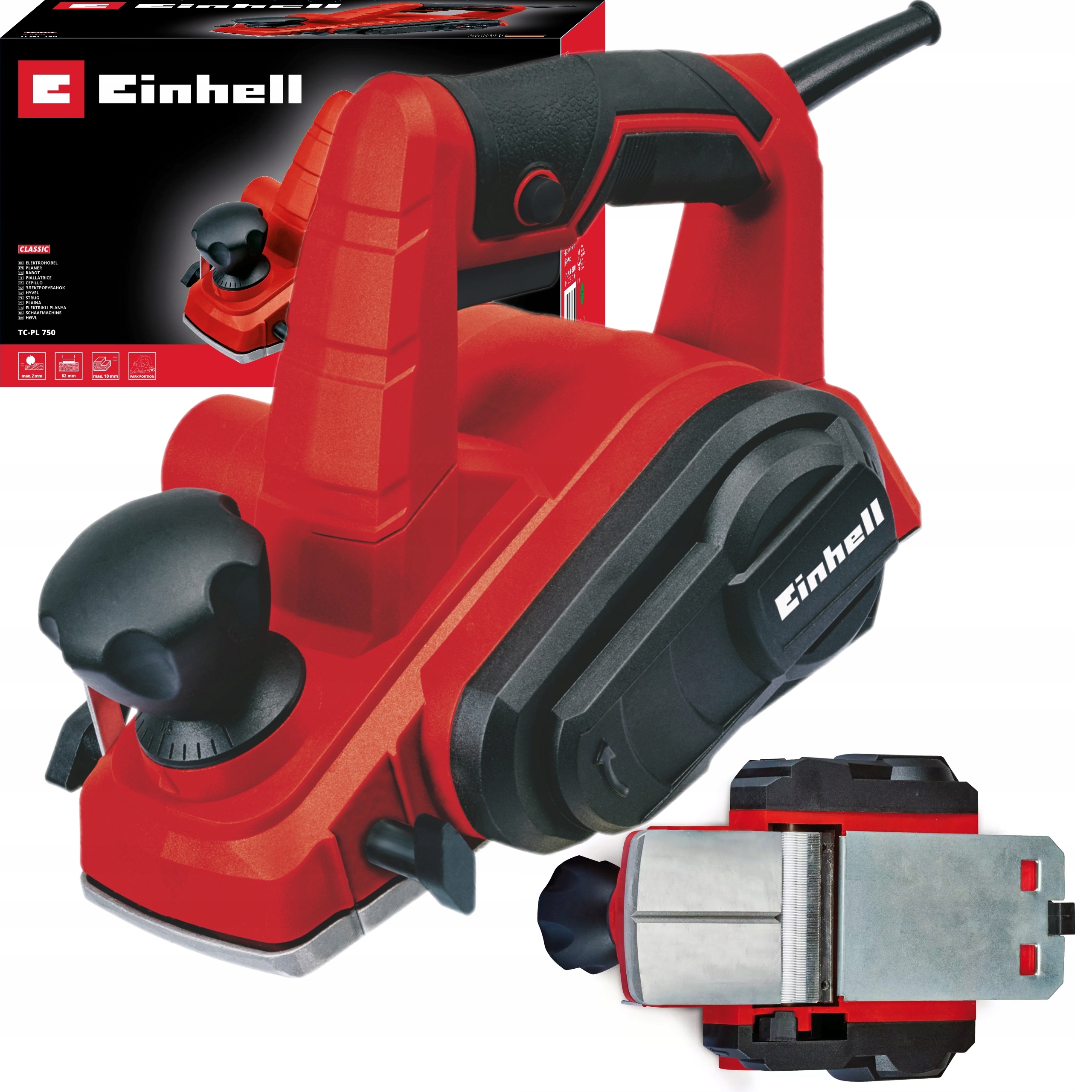 Einhell Síťový Ruční Hoblík 750 W 17000 ot/min 82 mm Elektrický 230 V Tc-pl 750