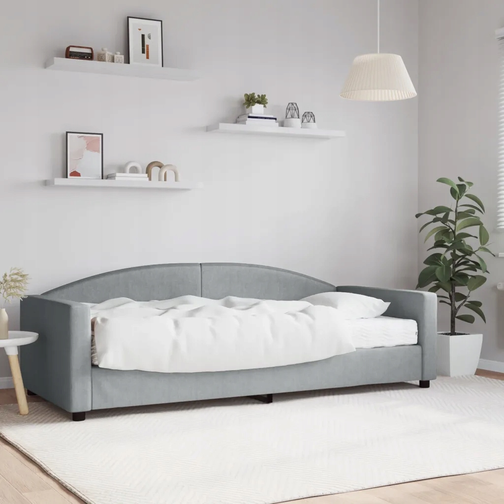 vidaXL Válenda s matrací světle šedá 90 x 200 cm textil