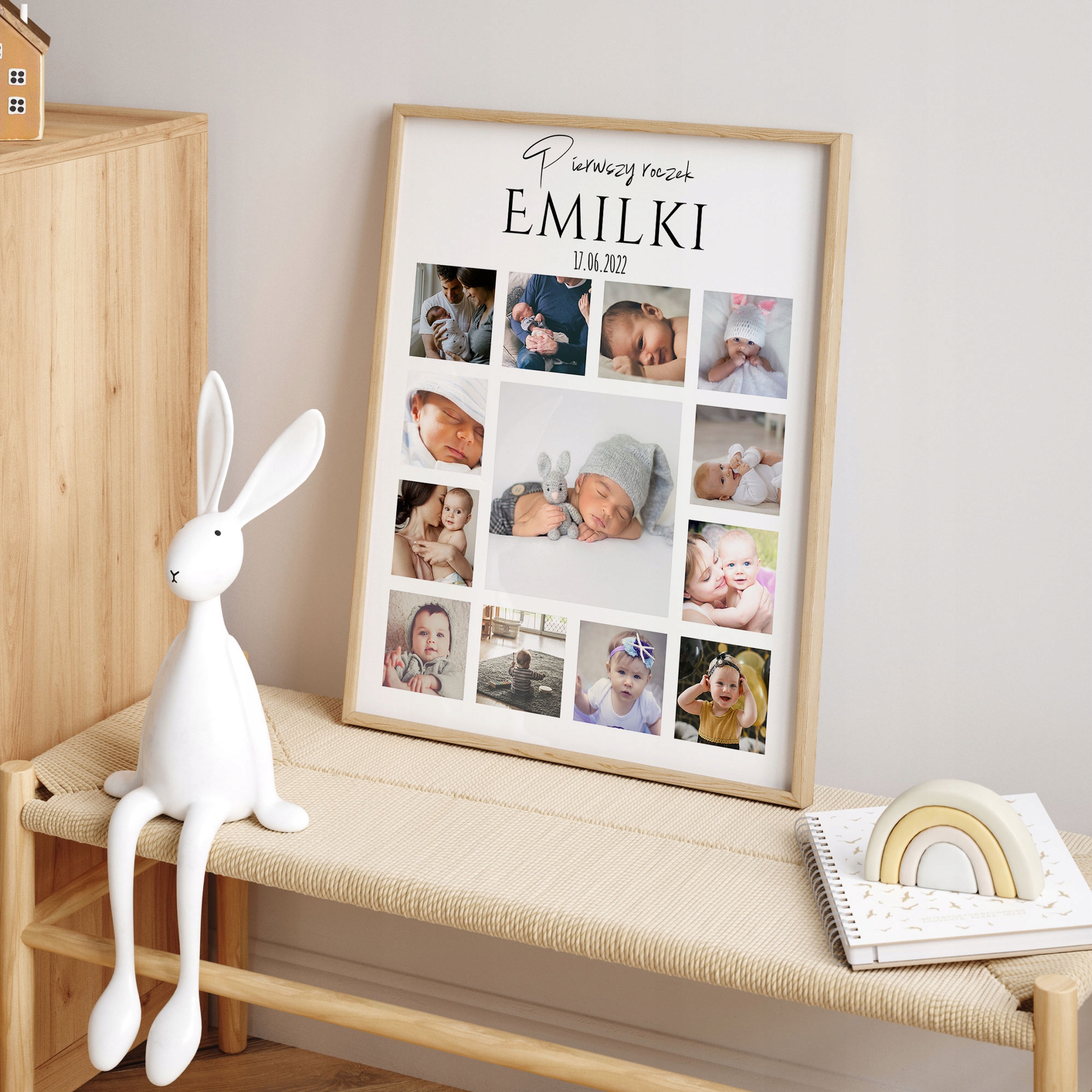 Plakat na pierwsze urodziny roczek 30x40 vol. 4 Długość 40 cm