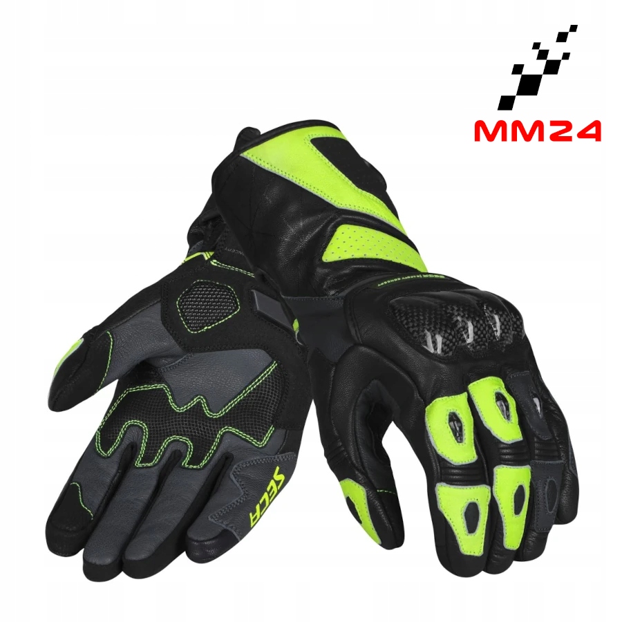 Motocyklové Rukavice Seca Atom Dlhé Kožené Športové Turistické veľ. L