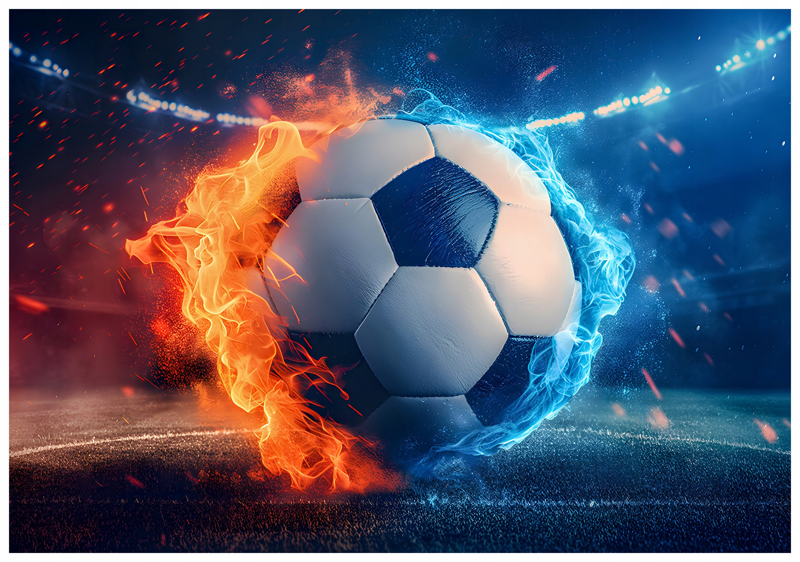 Vliesová fototapeta Fotbal, oheň a led, dynamika 312x219 lepidlo
