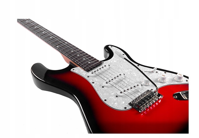 GITARA ELEKTRYCZNA TYPU STRATOCASTER FRONTIER E-10 + WZMACNIACZ CZERWONA Model E-10