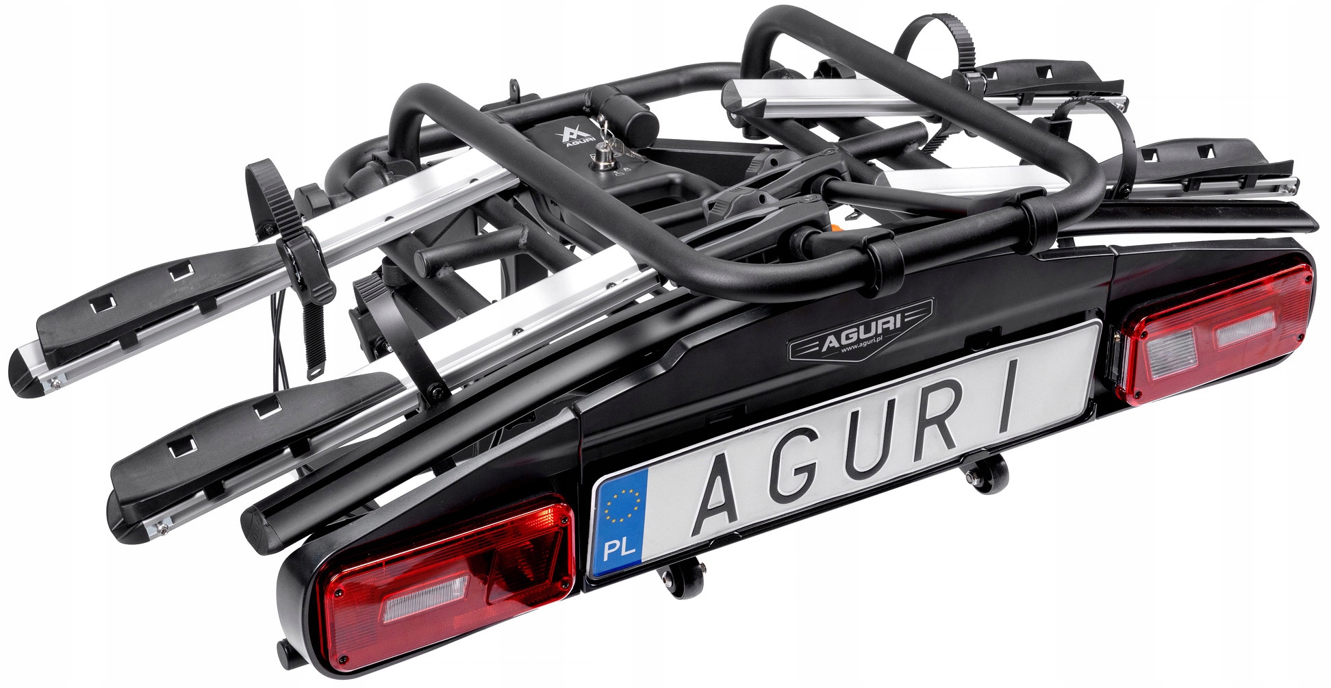 BAGAŻNIK ROWEROWY UCHWYT NA HAK AGURI E-BIKE 13-PIN NA 2 ROWERY ELEKTRYCZNE Producent Aguri