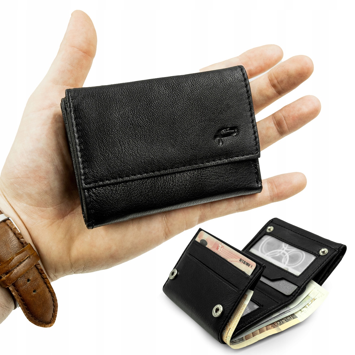 Pánská kožená peněženka s Rfid City Style Mini, malá a prostorná, Pako Jeans