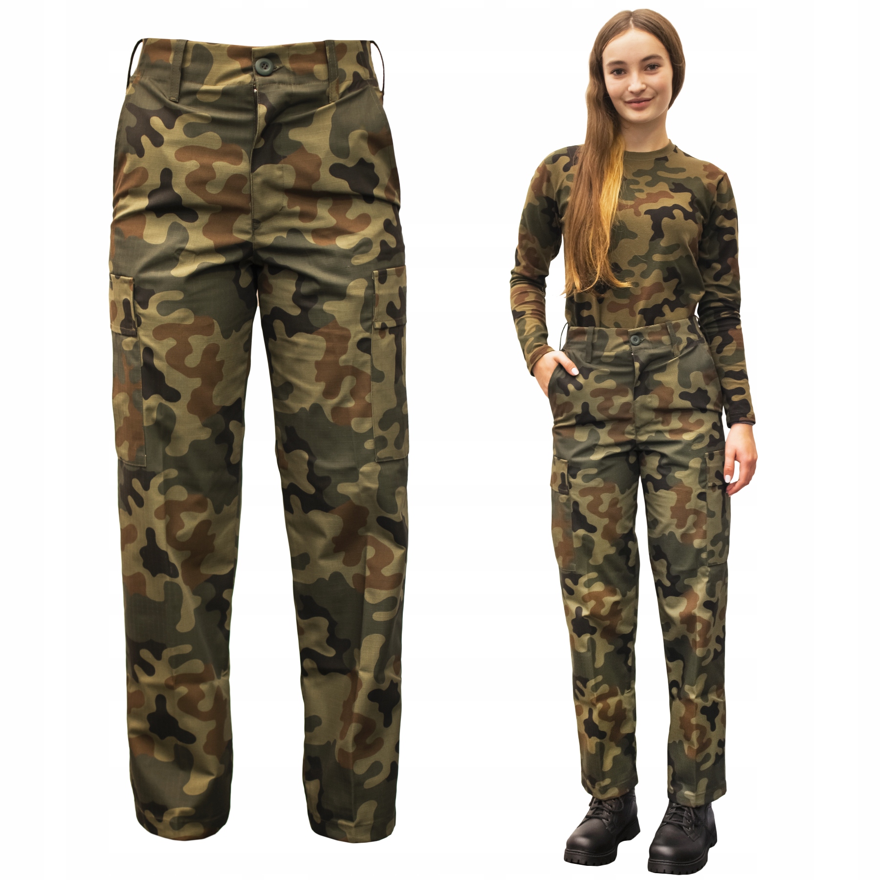 

Spodnie Bojówki Dziecięce Bdu Moro Woodland 164