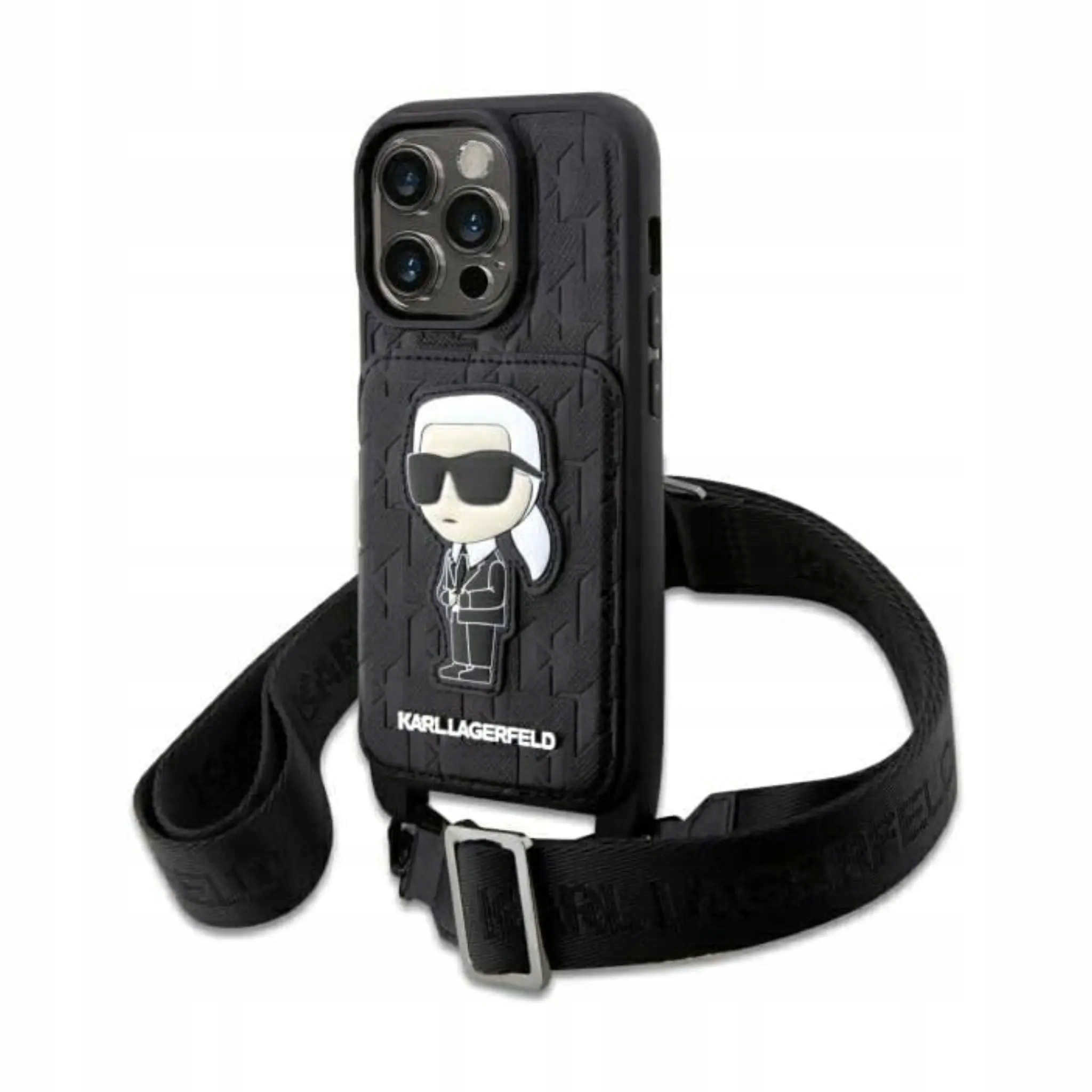 Etui na ramię Karl Lagerfeld Monogram, czarne iPhone 14 Pro