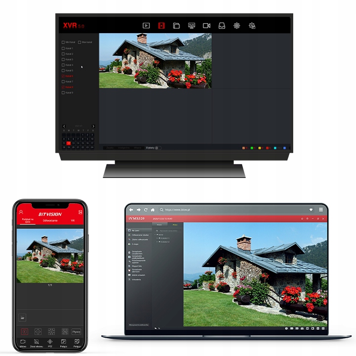 ZESTAW KAMER WIFI 5MPx MONITORING DOMU FIRMY IP66 BLOW Marka Blow