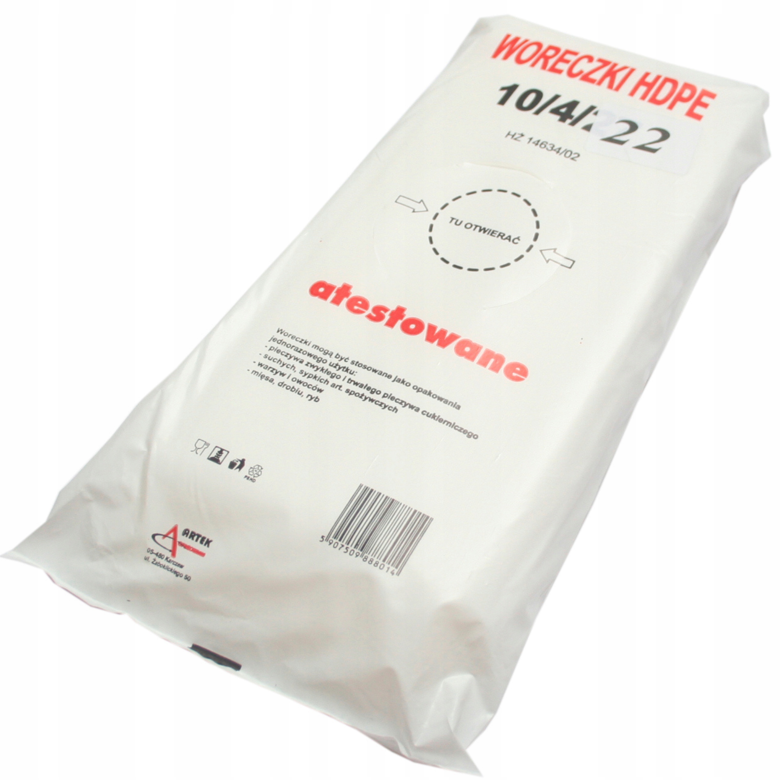 

Woreczki torebki foliowe Hdpe śniadaniowe 10x22 cm