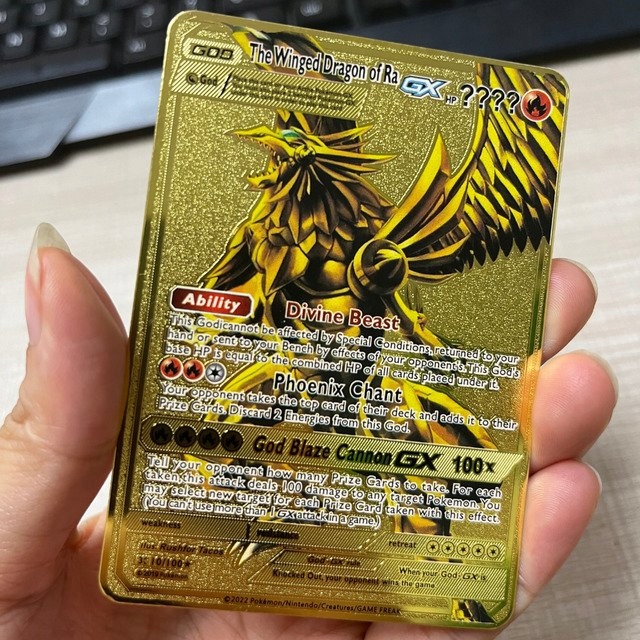 POKEMON METAL GOLD ZŁOTA KARTA METALOWA DRAGON RA GX HP???? SUPER MOCNA Wydawca inny