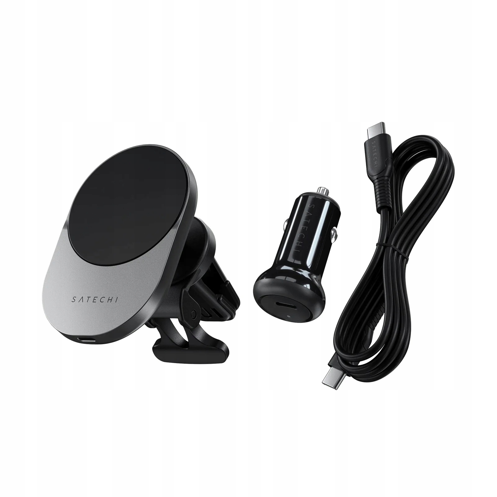 Satechi Bezprzewodowa Ładowarka Samochodowa Qi2 Wireless 15W Kabel Usb-c