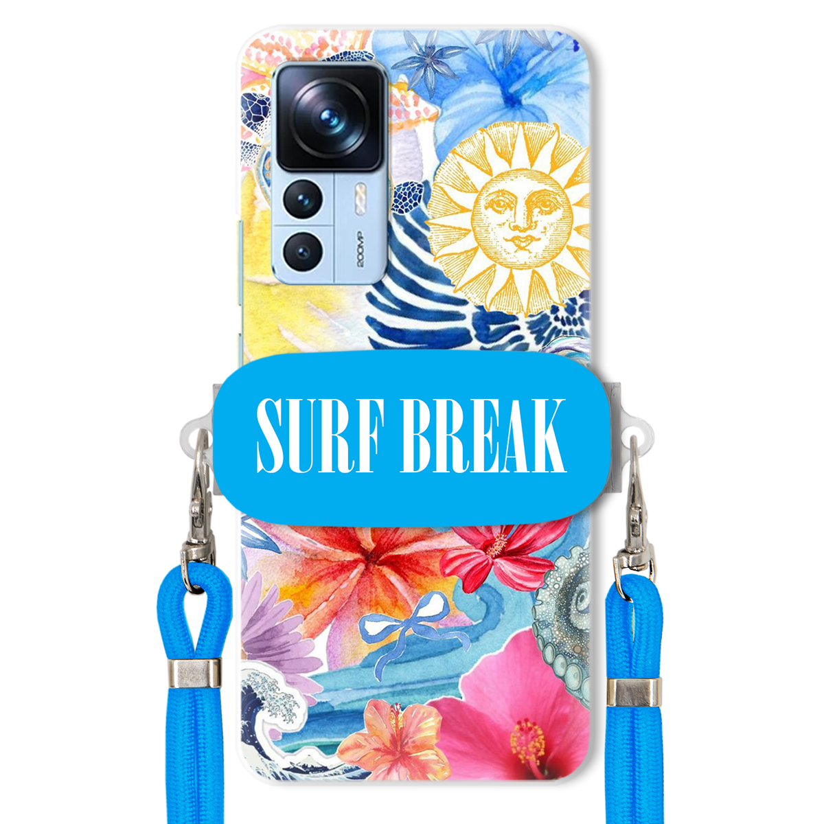 Puzdro pre Xiaomi 12T Pro Crossbody Blue držiak Surf Break na dovolenku