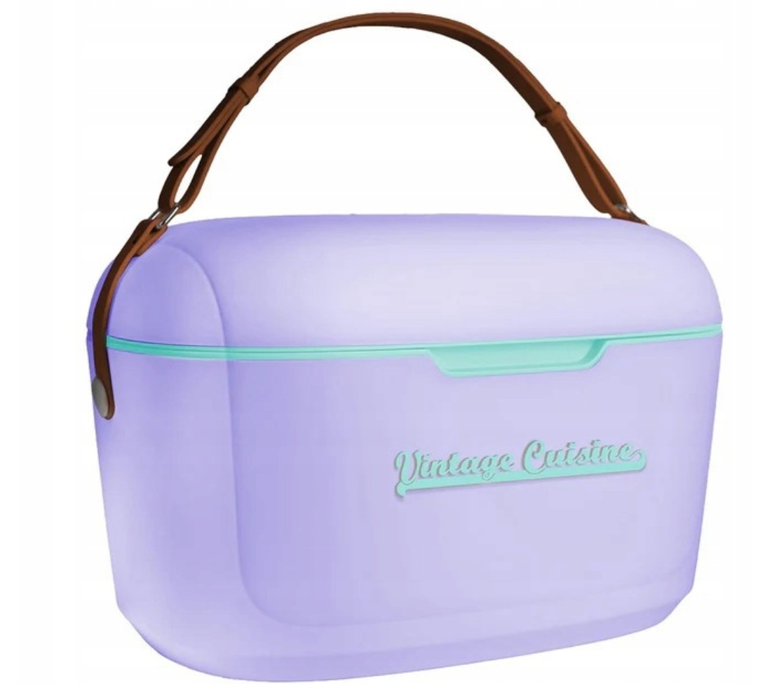 Lodówka turystyczna Vintage Cuisine 18,8 l fioletowa z paskiem na wkłady