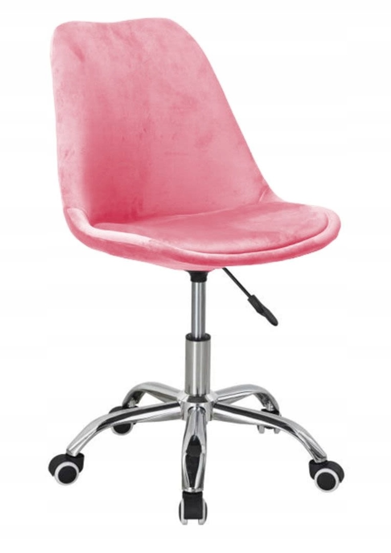 Krzesło OBROTOWE MŁODZIEŻOWE różowe VELVET FOTEL