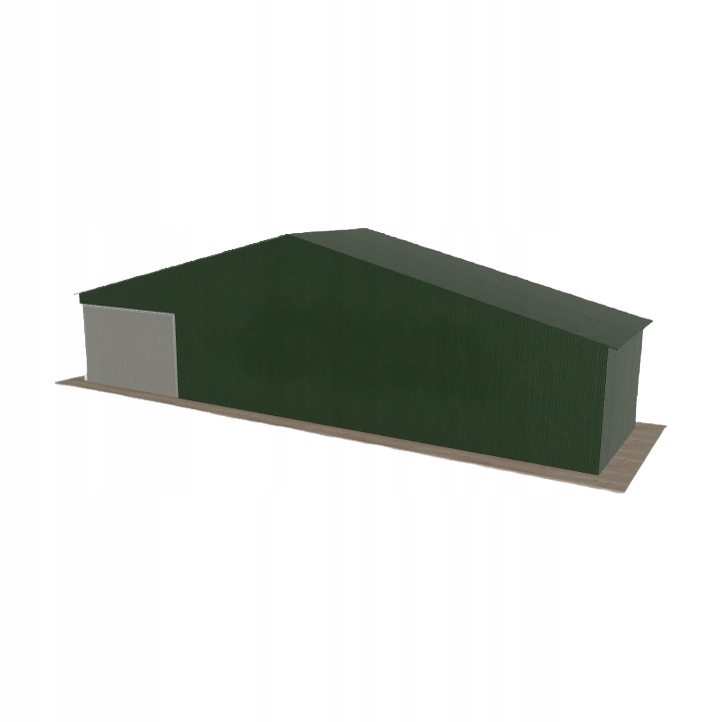 Plechová garáž 12x3 m jednopolohová, dvouspádová, zelená