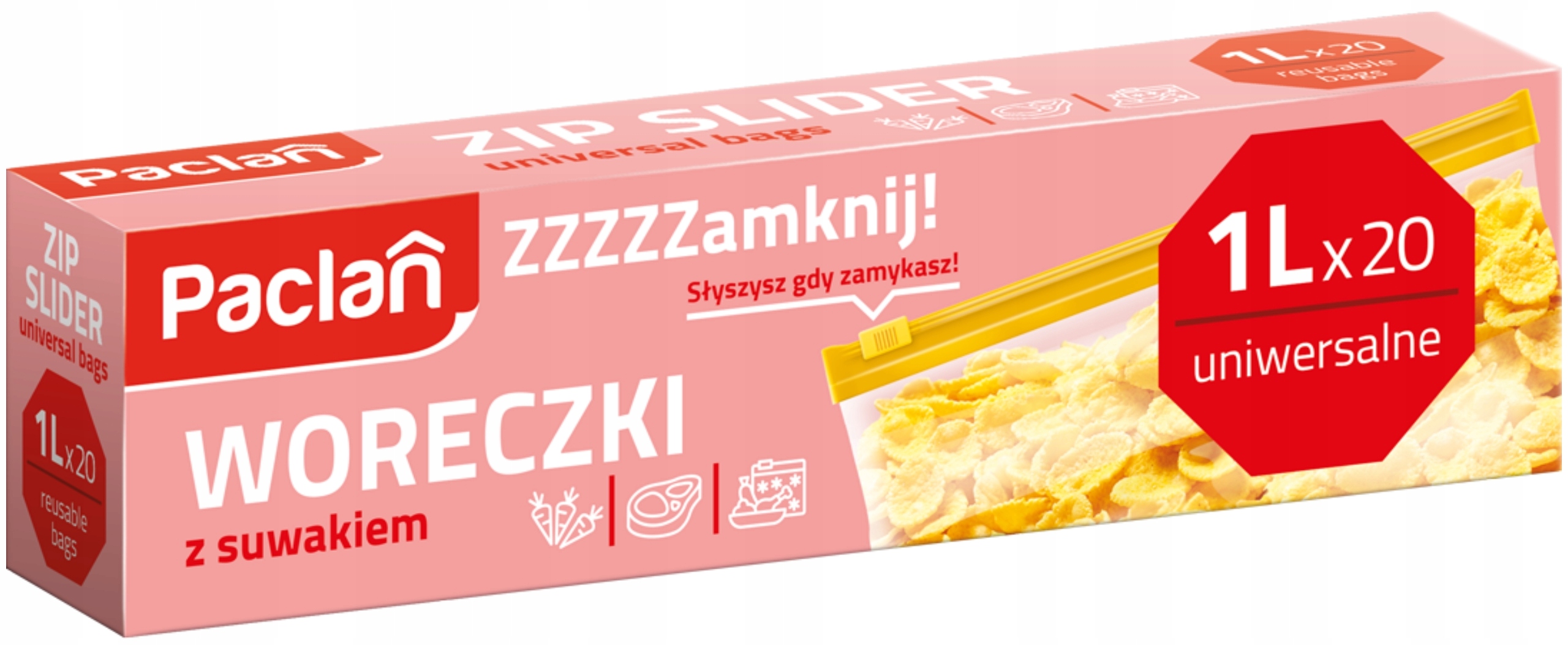 WORECZKI STRUNOWE z suwakiem 1L x 20 szt. Paclan