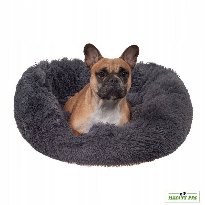 Levně Pelíšek Puffy Donut tmavě šedý 80 cm