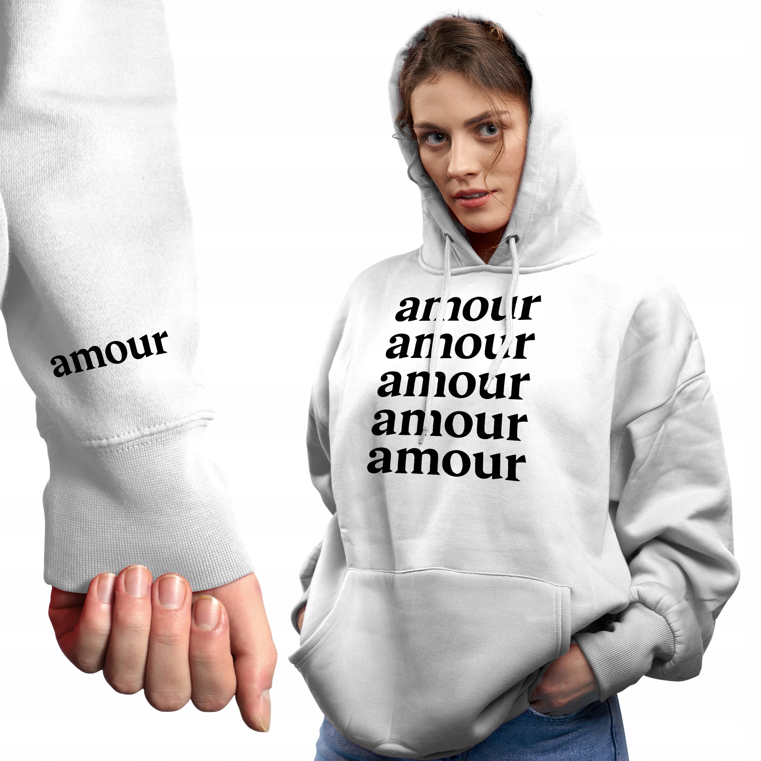 Stylová módní dámská mikina s kapucí Amour Mnoho různých vzorů L