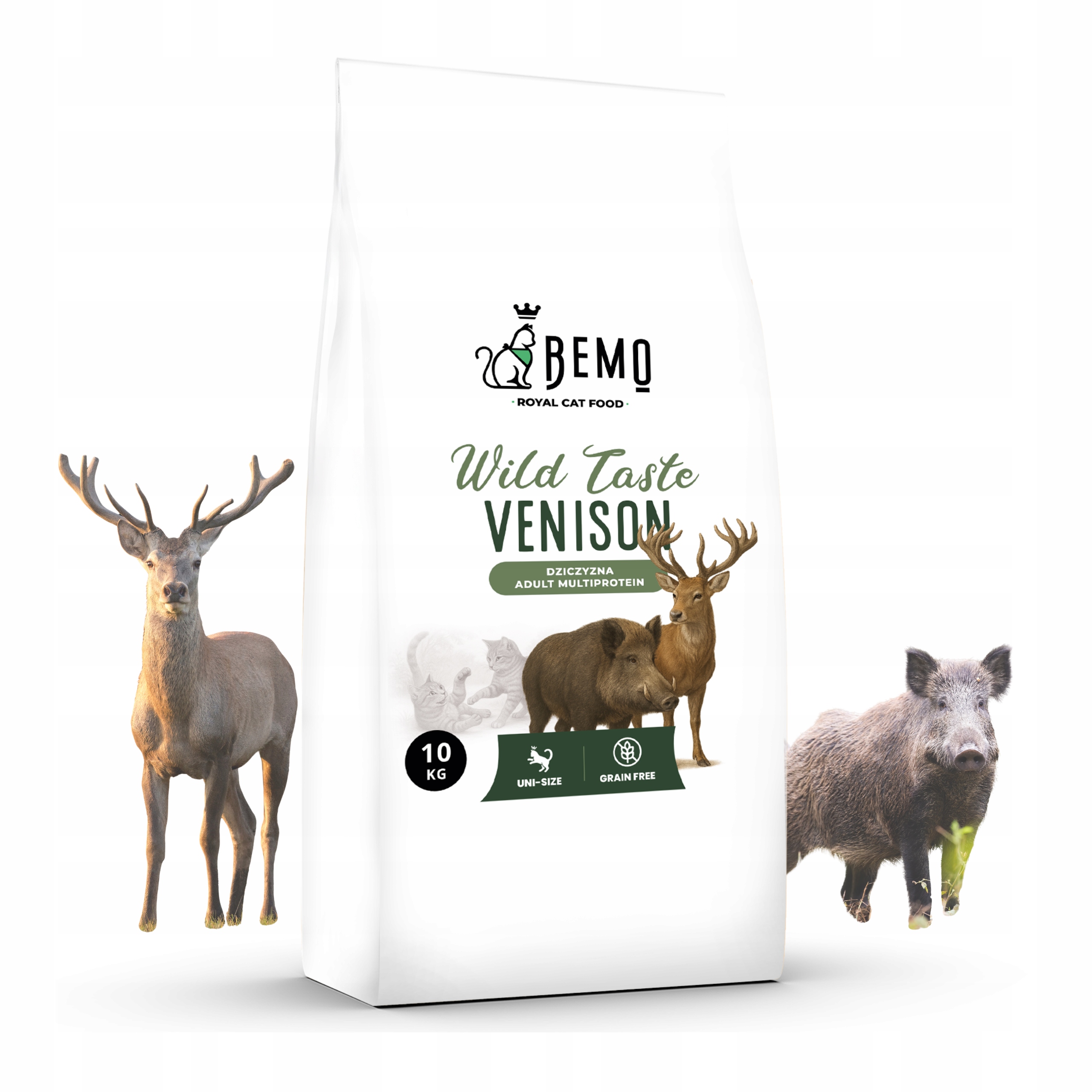 Levně Krmivo suché pro kočky se zvěřinou Bemo Cat 10 kg, chutné, lehce stravitelné, prémiové