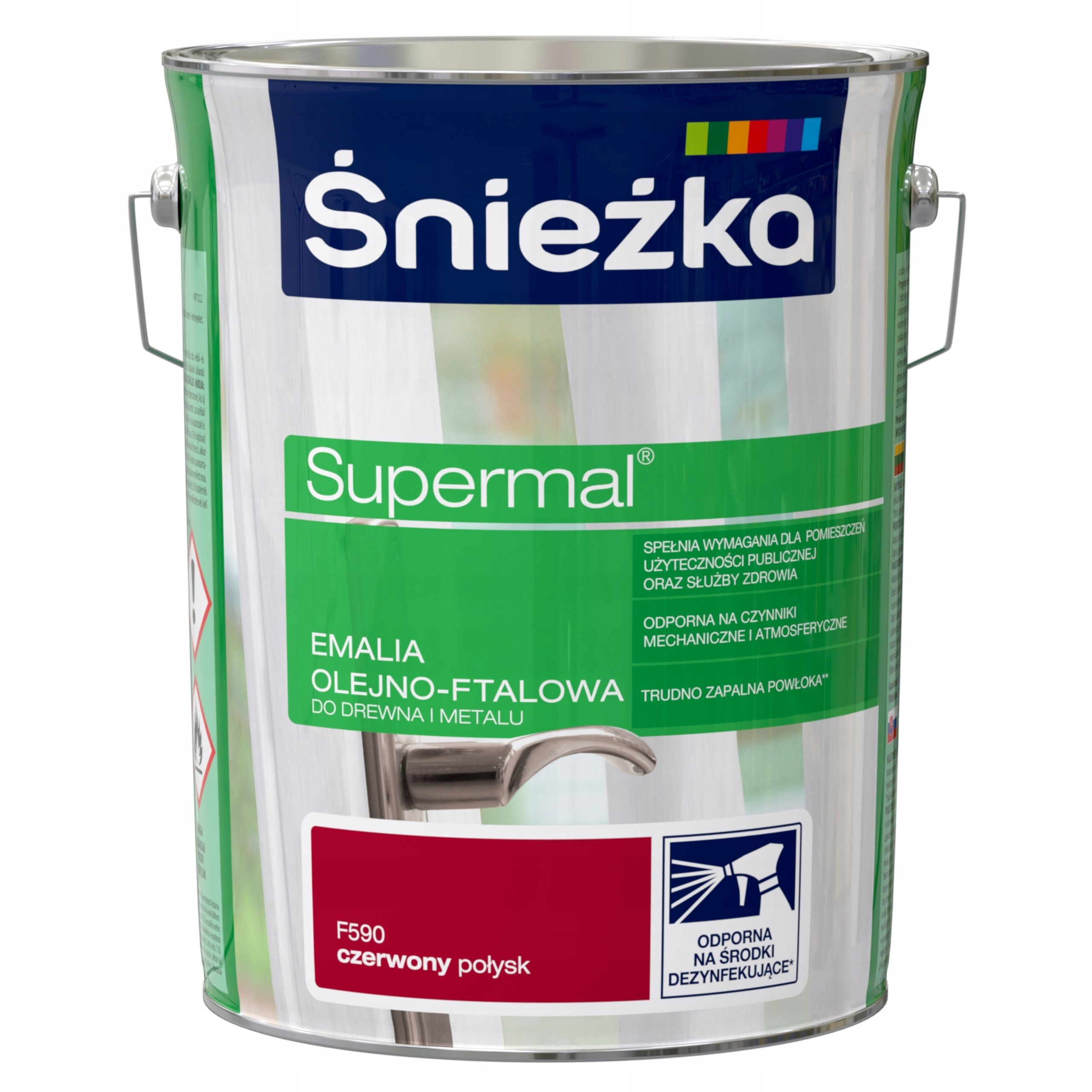 Śnieżka Supermal Emalia Olejno-ftalowa Czerwony Połysk F590 5L