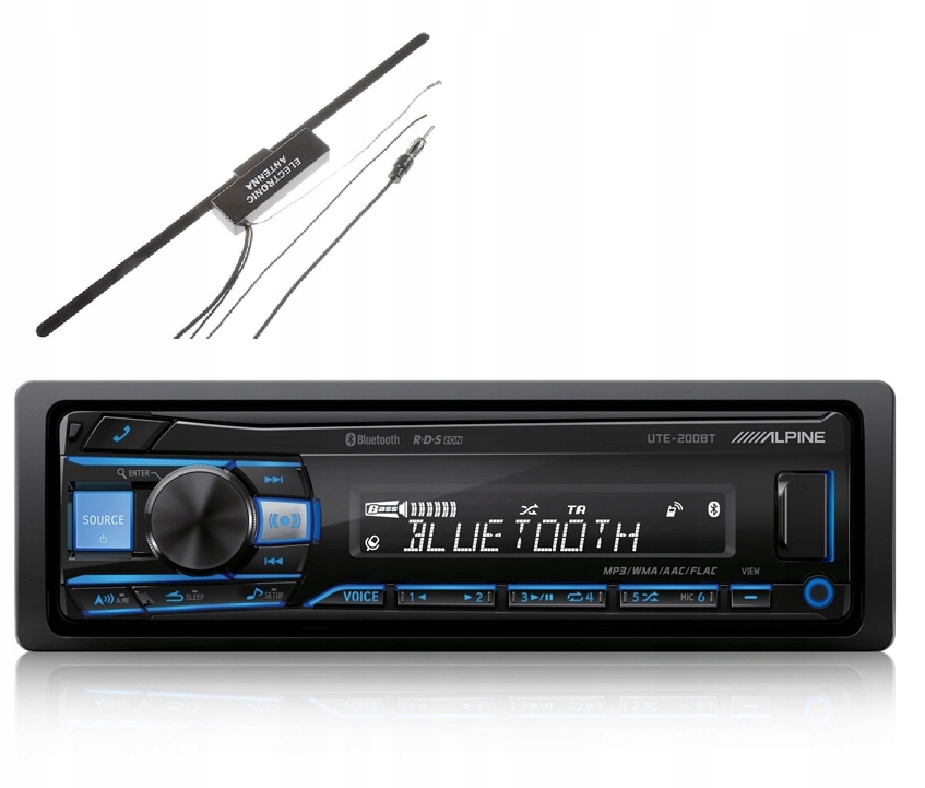 Autorádio Alpine UTE-200BT Bluetooth MP3 Usb VarioColor Anténa