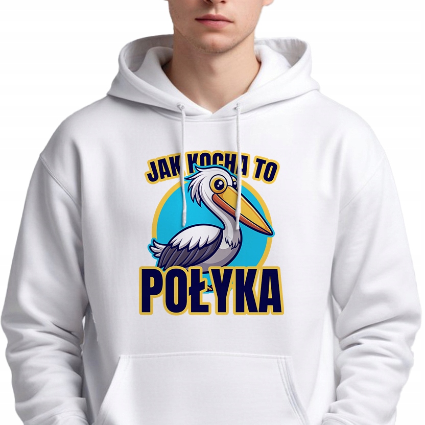 Mikina Unisex Bílá Veselý Dárek Pro Přítele Jak to miluje polyká M