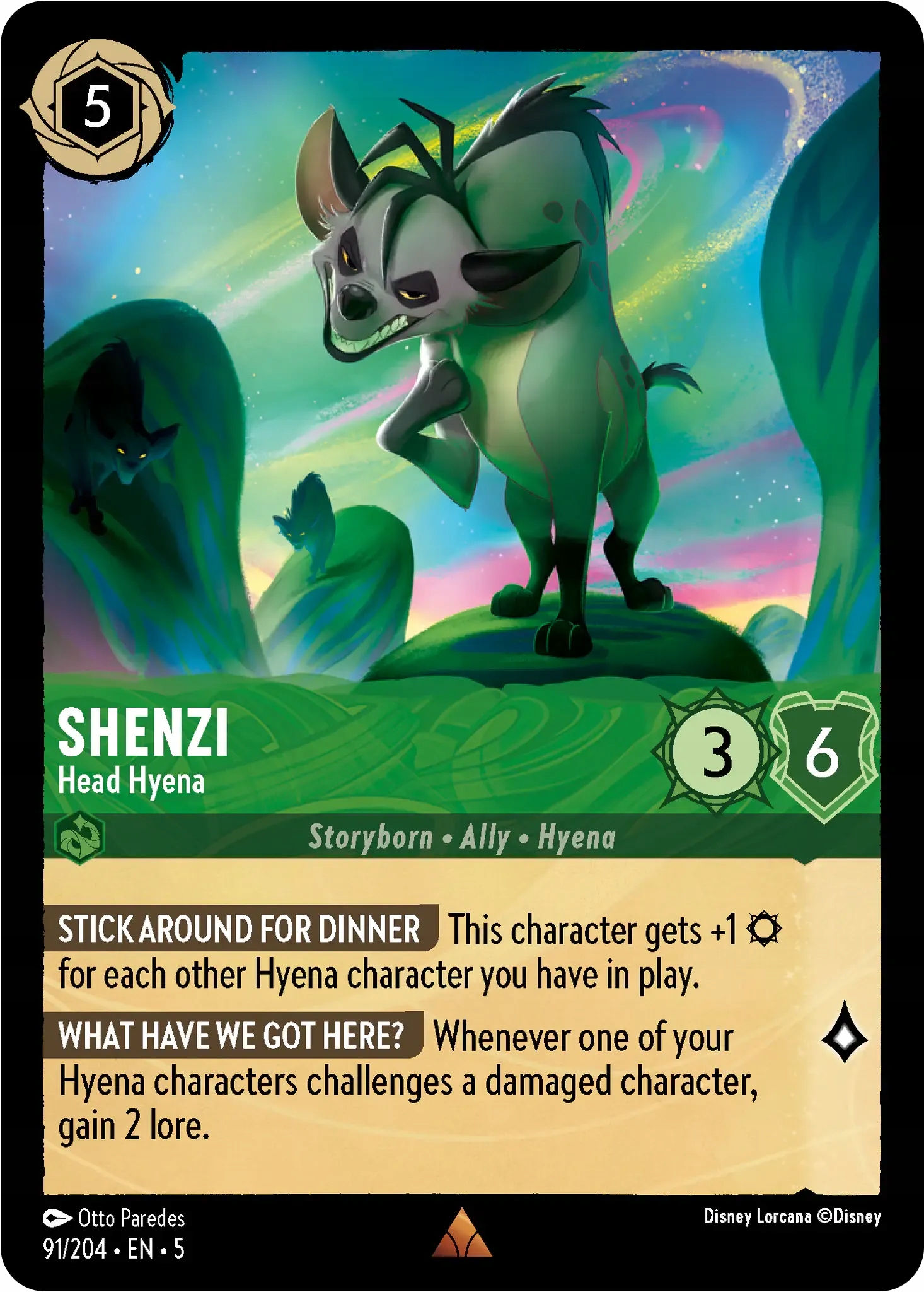 Disney Lorcana Shenzi Head Hyena 5SSK #091