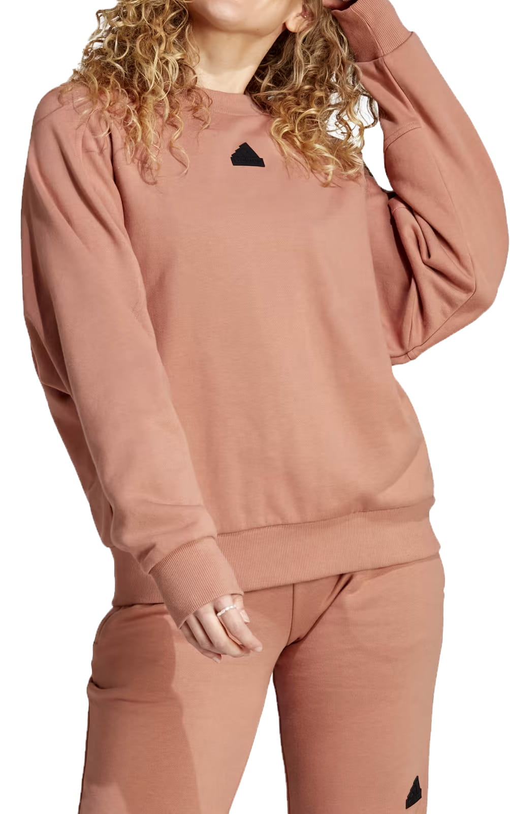 Adidas dámská mikina City Escape Loose Crew sportovní přes hlavu růžová S