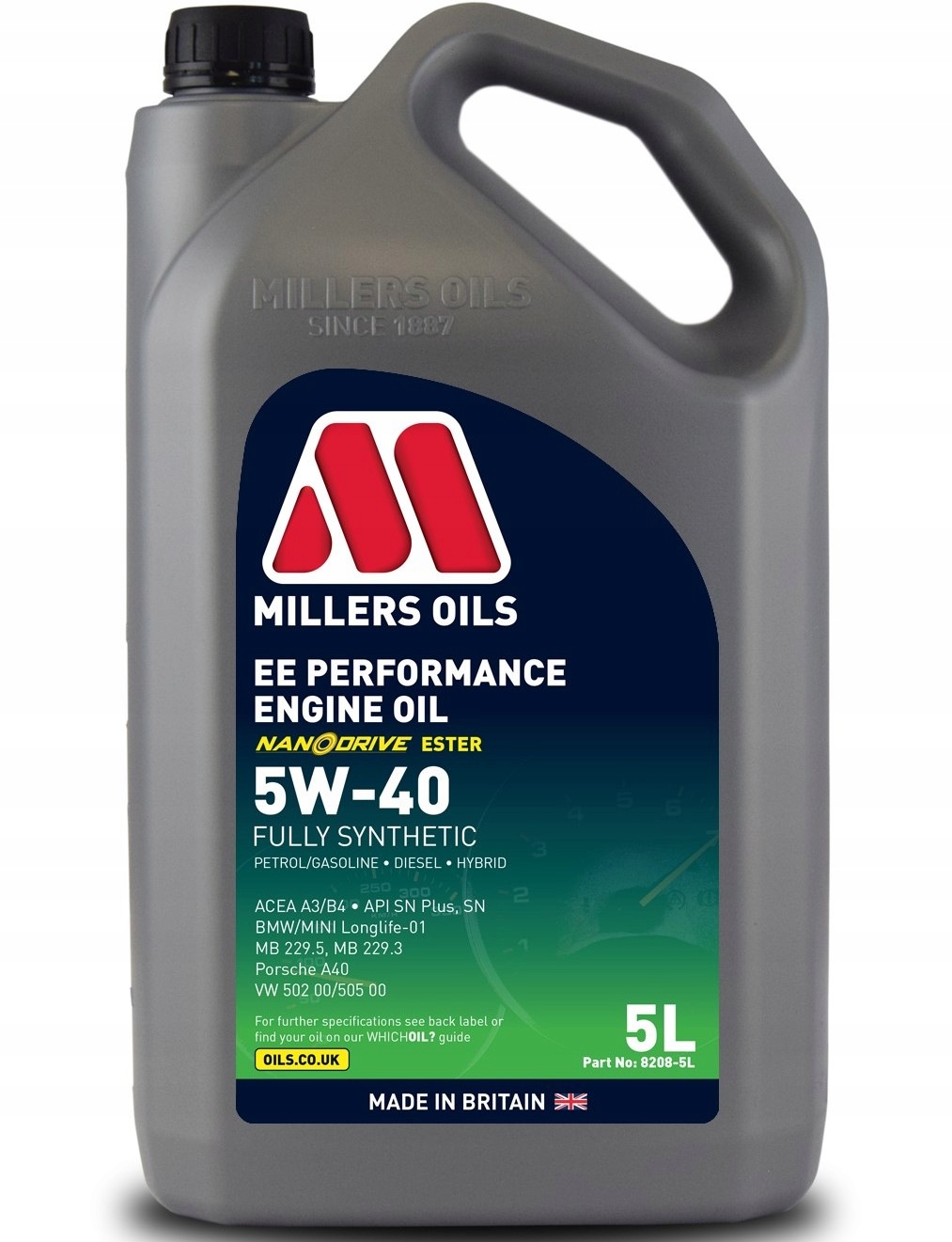 Olej silnikowy Millers Oils Ee Performance 5W40 A3/B4 5L
