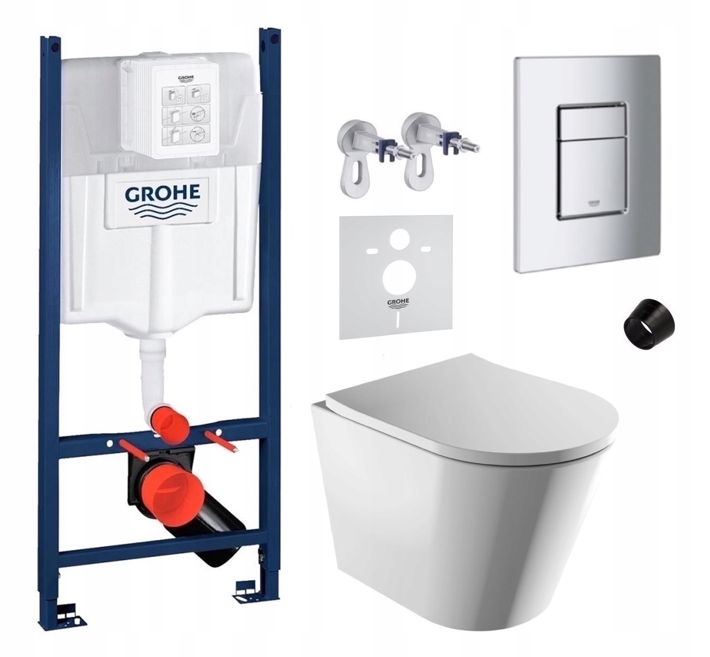 Sada Wc roštu Grohe s Wc misou Tampa Mwbp Rim a tlačidlom chróm Fresh