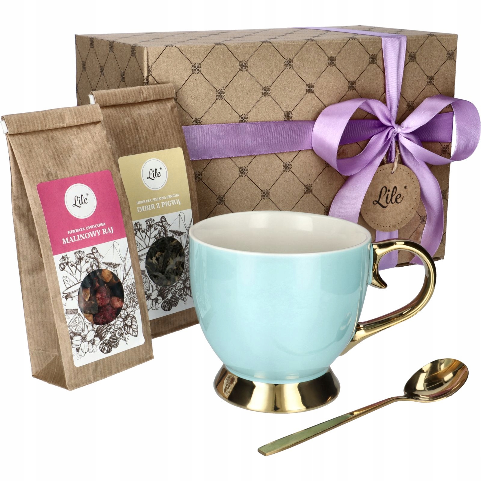 Šálek velká lžička čaj sada jako dárek pod vánoční stromeček k Vánocům