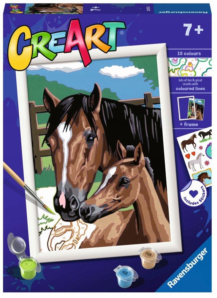 

Creart Malowanka Konie Farbki Pędzel Ravensburger