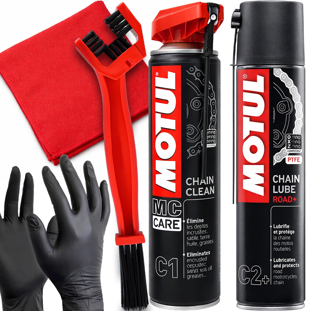Motul Zestaw Do Czyszczenia Smarowania Łańcucha Rower Motocykl Smar Zmywacz