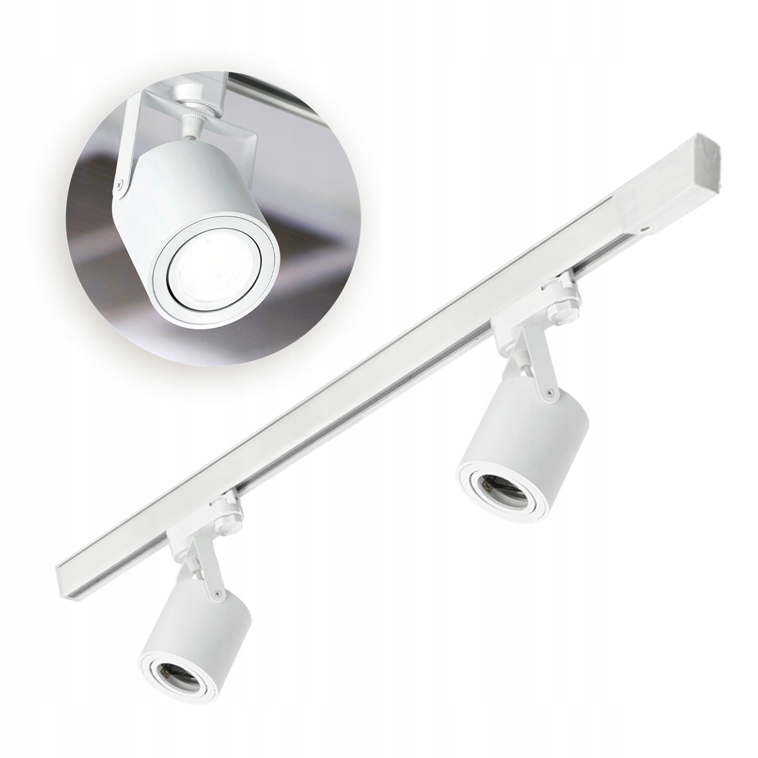 Sada kolejnicová bílá 3-fázová 2x reflektor na GU10 kolejnice 1 m Komplet