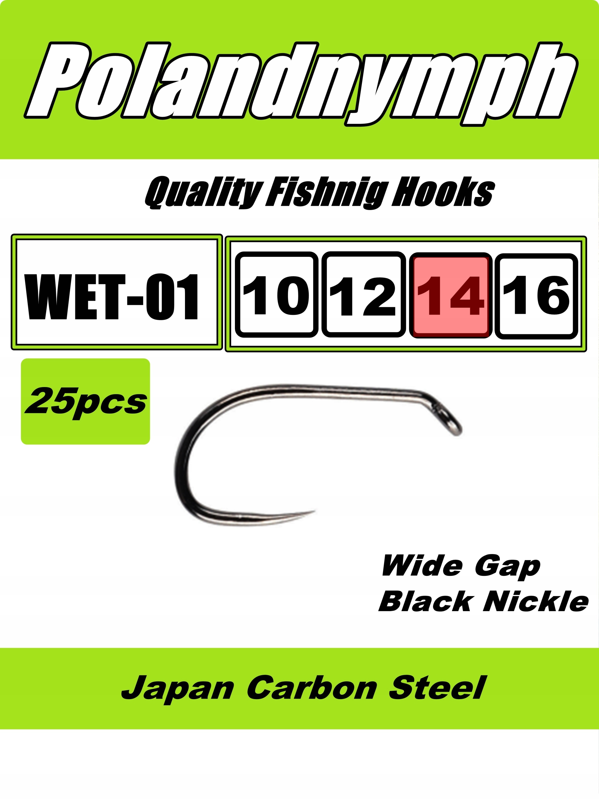Haczyki Wet Fly 14# 25 sztuk
