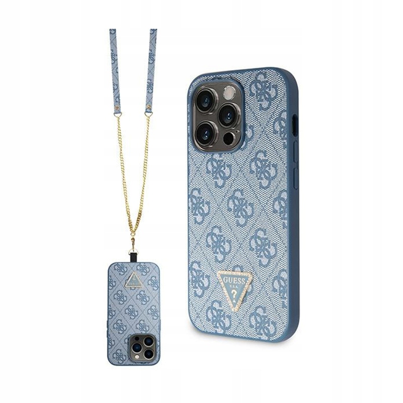 Guess Crossbody 4G Metal Logo Puzdro na iPhone 15 Pro (modré)