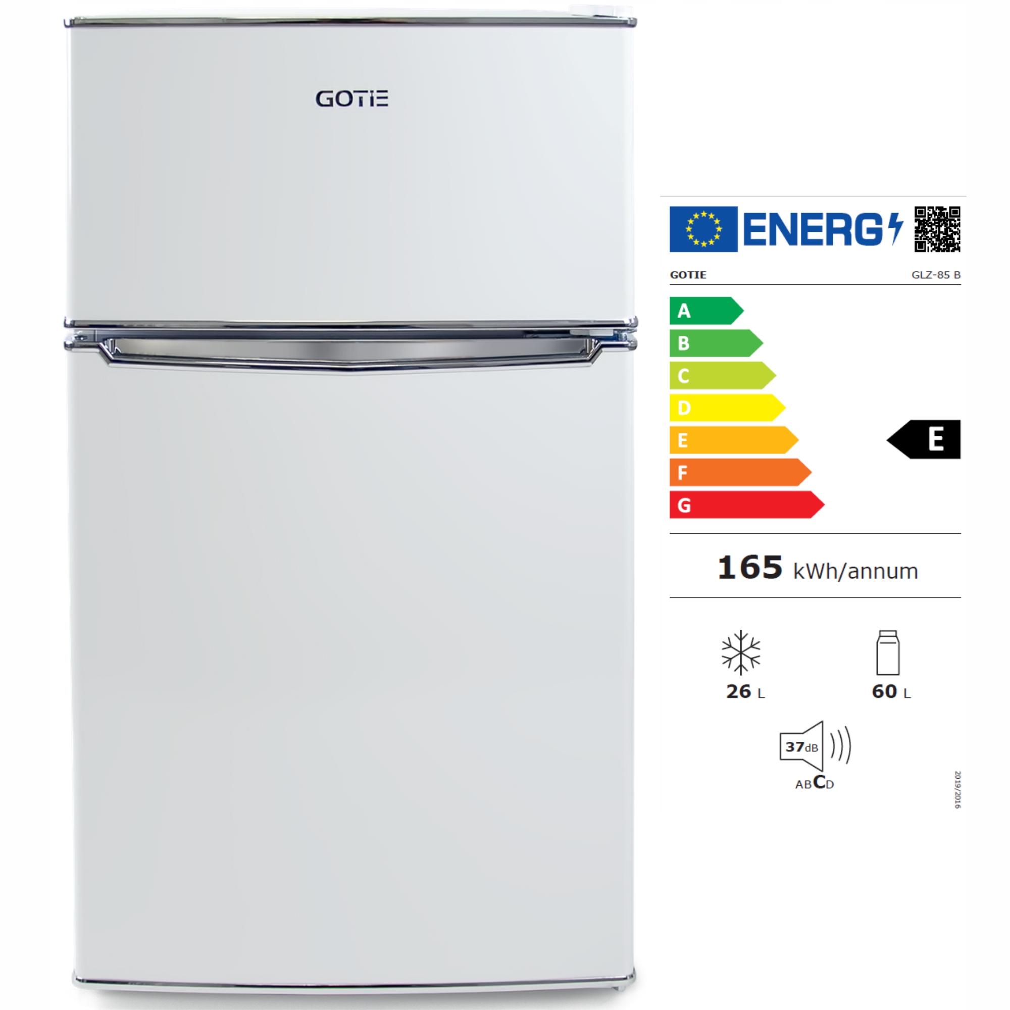 Mała Lodówka Dwudrzwiowa Gotie GLZ-85B