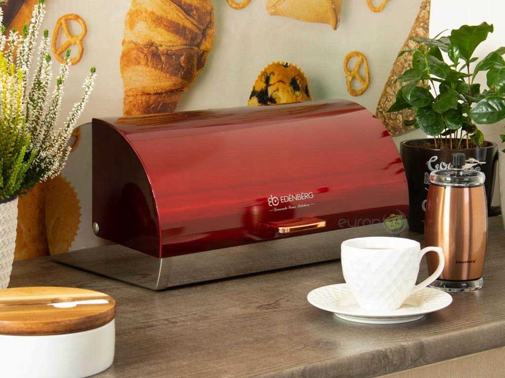 Chlebak metalowy Edenberg EB 114 czerwony pojemnik Kod producenta EB-114