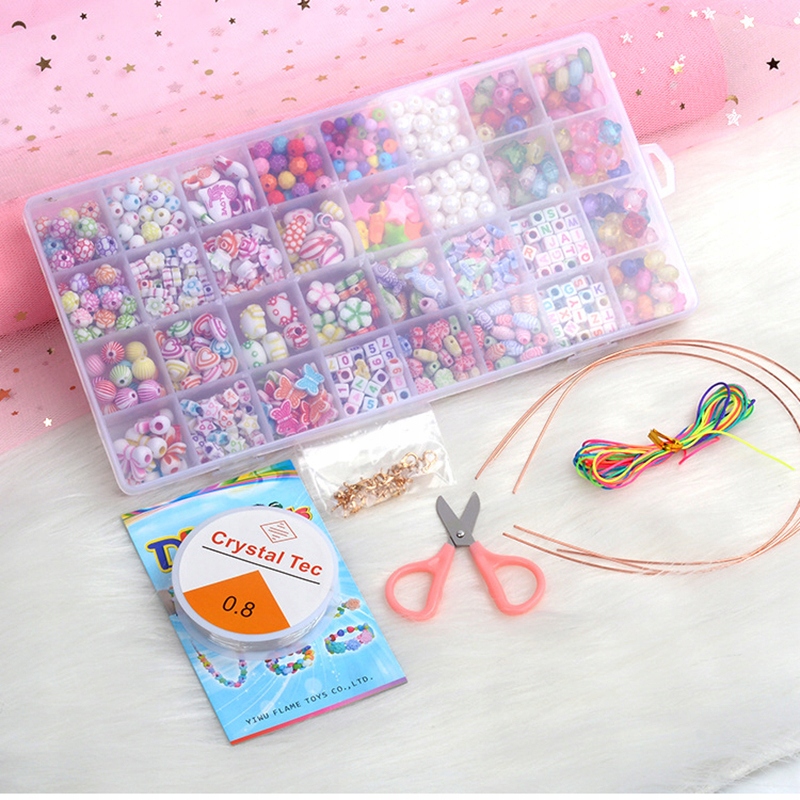 ZESTAW KORALIKÓW DO ROBIENIA BRANSOLETEK BIŻUTERII LITERKI DZIECI PREZENT Kod producenta 20231124