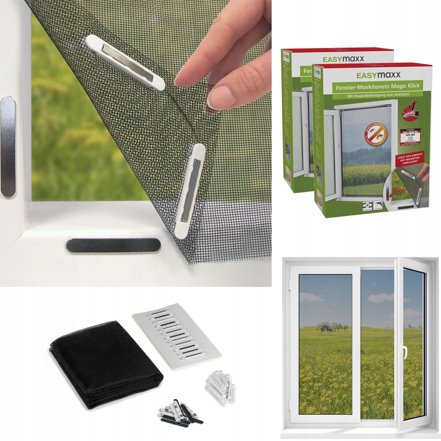 2x MOSKITIERA NA OKNO MAGNETYCZNA SIATKA WYMIAR PRZYCINANA MAGNES 150x130cm