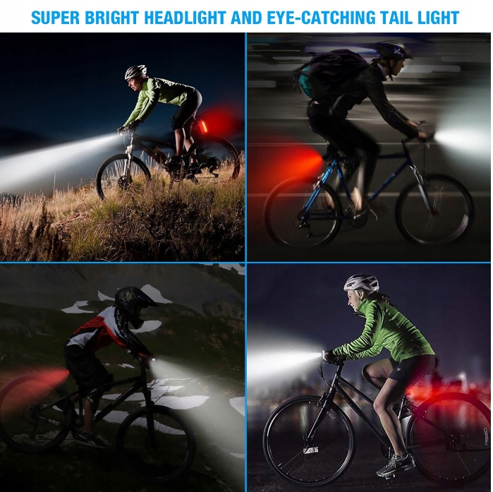ZESTAW LAMPEK ROWEROWYCH PRZÓD + TYŁ LED DO ROWERU Rodzaj zestaw