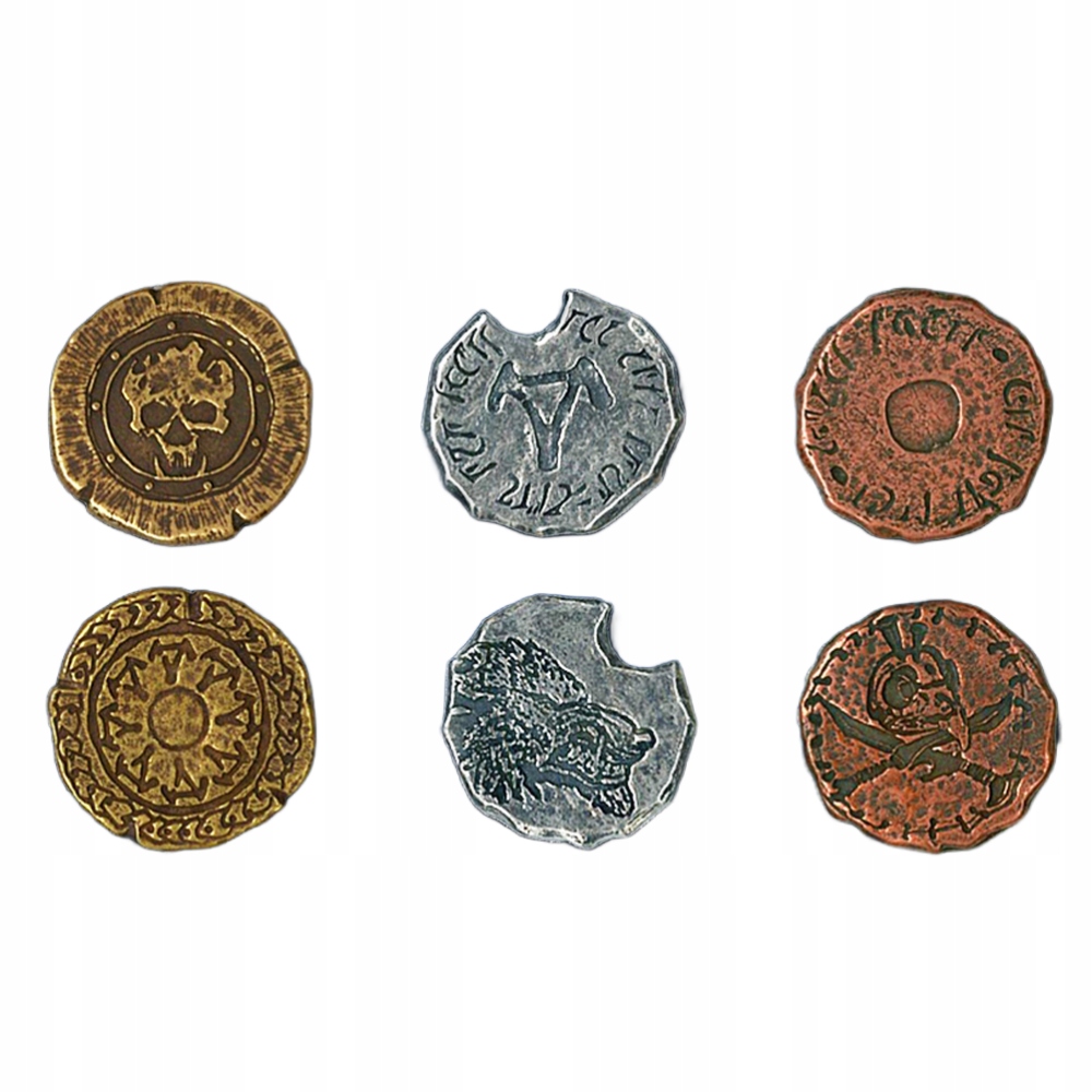 ZESTAW 3 ORKOWYCH METALOWYCH MONET LARP RPG