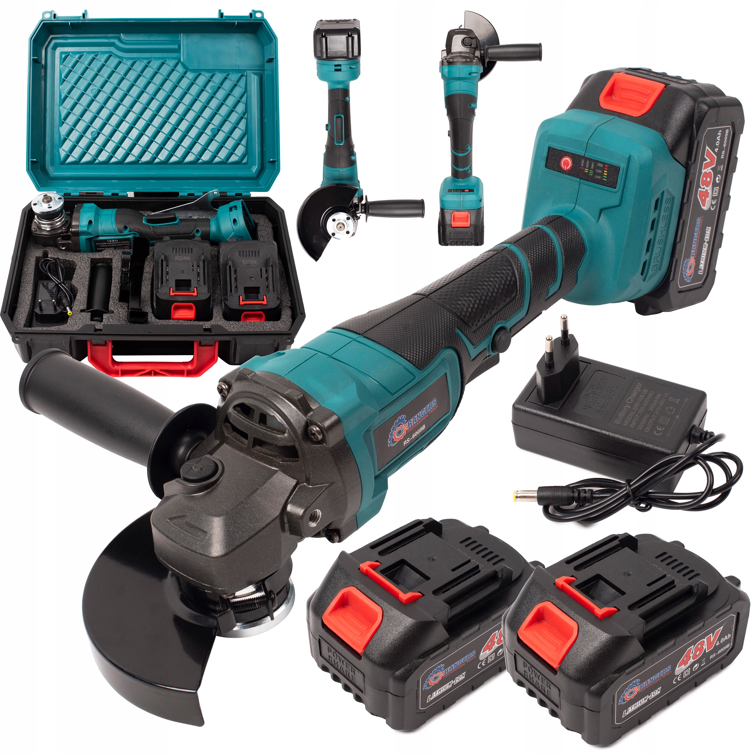 Szlifierka Kątowa Akumulatorowa 48V/4,0Ah Bezszczotkowa Regulacja Mocna