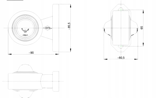 LAMPA OBRYSOWA LED OBRYSÓWKA ROGOWA NACZEPA TIR EAN (GTIN) 5903116343649
