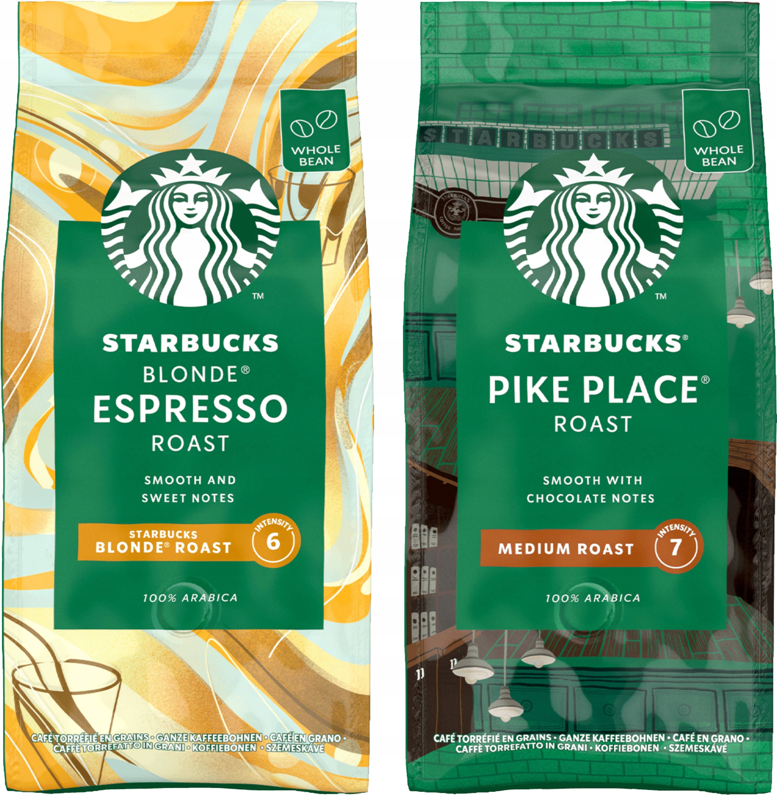 Levně Káva zrnková Starbucks sada Blonde Espresso Roast Pike Place 2 x 450 g