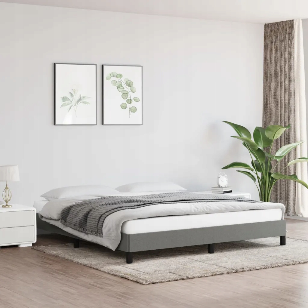 Rám postele bez matrace tmavě šedý 160 x 200 cm textil Šedá 346729