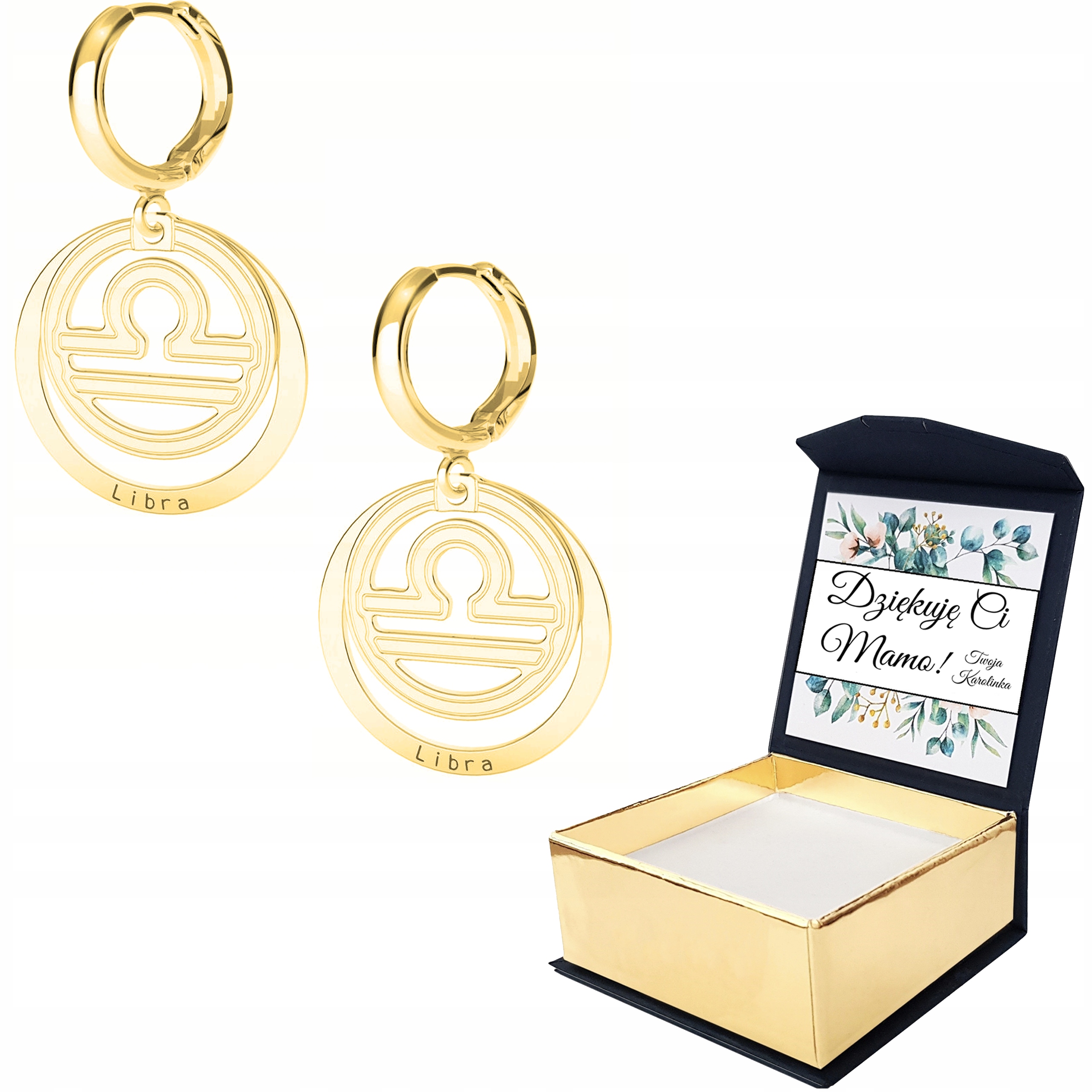 Náušnice zlaté Znamení Zvěrokruhu Střelec Vlastní Potisk