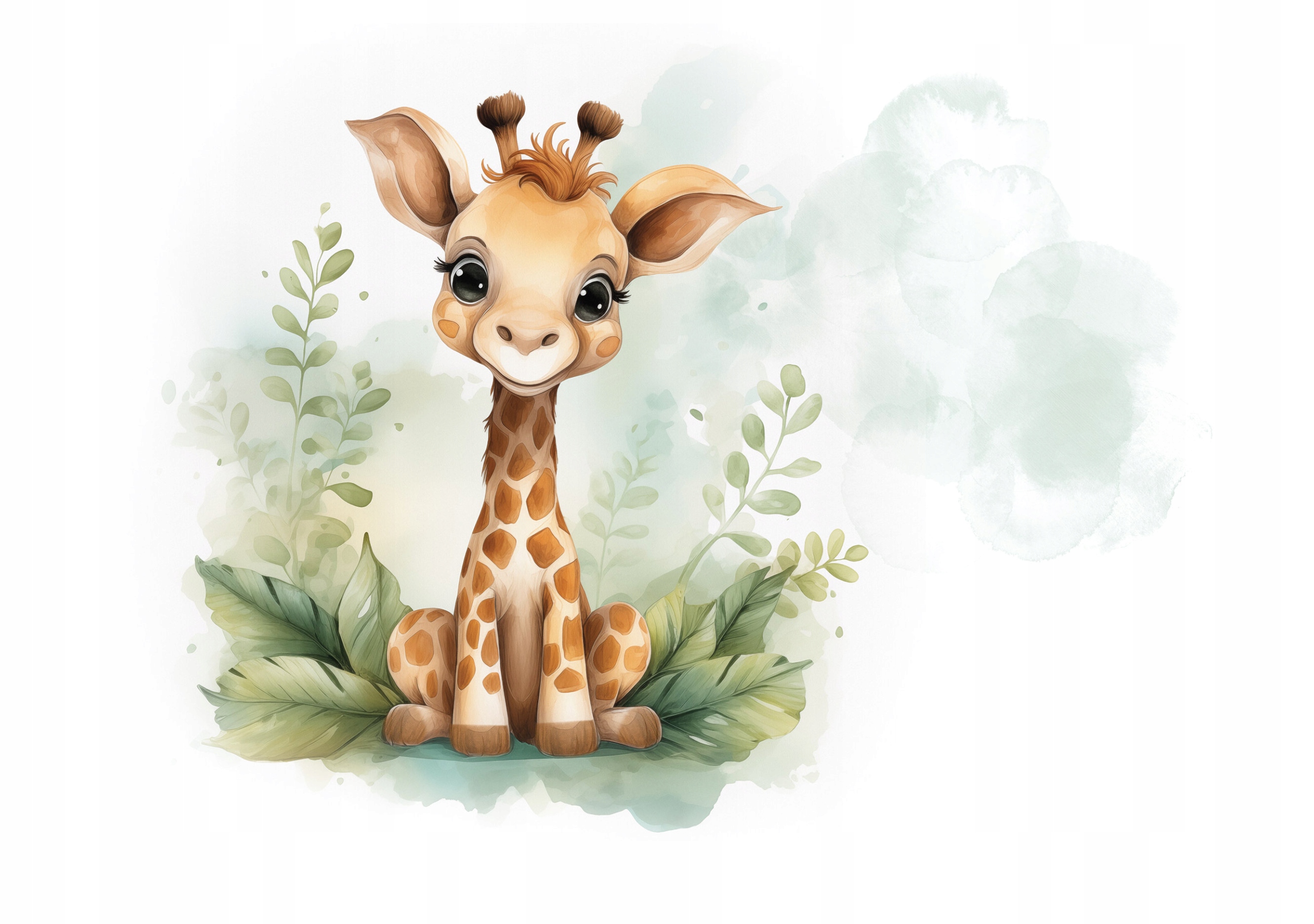 Fototapeta Žirafa akvarel listy jemnost vinylová 254x184 lepidlo
